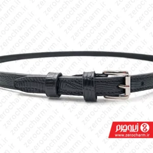 کمربند زنانه چرم لیزارد مشکی