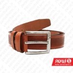 کمربند مردانه پهن 4 سانت عسلی