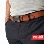 کمربند ریلی مردانه راش چرم طبیعی