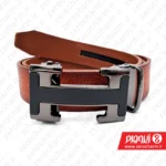 کمربند ریلی مردانه عسلی چرم طبیعی پوست مار