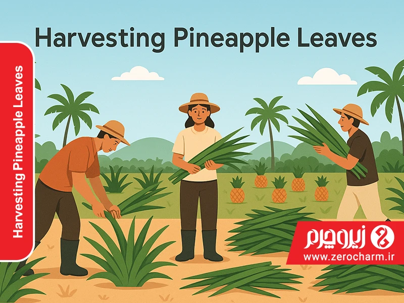 Harvesting Pineapple Leaves