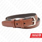 کمربند زنانه چرمی ۲.۵ سانتی رنگ عسلی