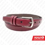 کمربند زنانه چرمی ۲.۵ سانتی رنگ عنابی