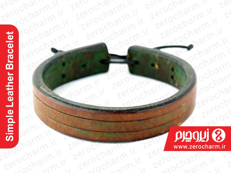 دستبند چرم طبیعی ساده