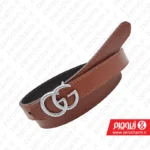 کمربند زنانه مجلسی گوچی دو رو با سگک نقره ای