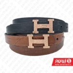 کمربند زنانه مجلسی هرمس با سگک طلایی