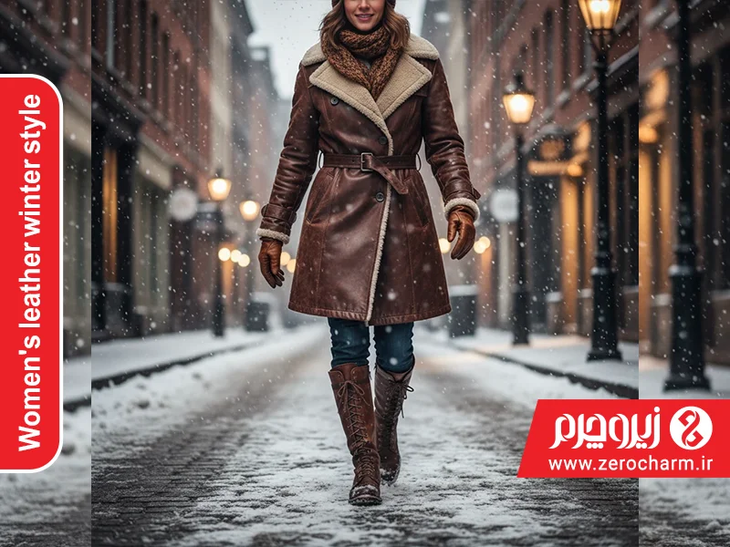 استایل زمستانه چرمی زنانه